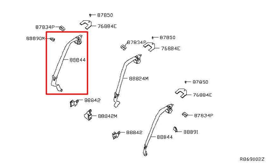 13-19 Nissan Sentra SV 1.8L Rear Right or Left Side 2nd Row Seat Belt Retractor - Alshned Auto Parts