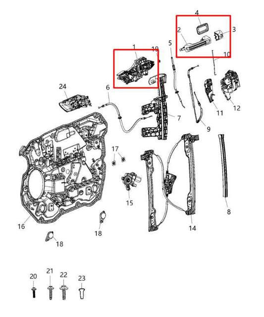 2019-24 Ram 1500 Big Horn Crew Cab 5.7L 4WD Front Left Side Door Exterior Handle - Alshned Auto Parts