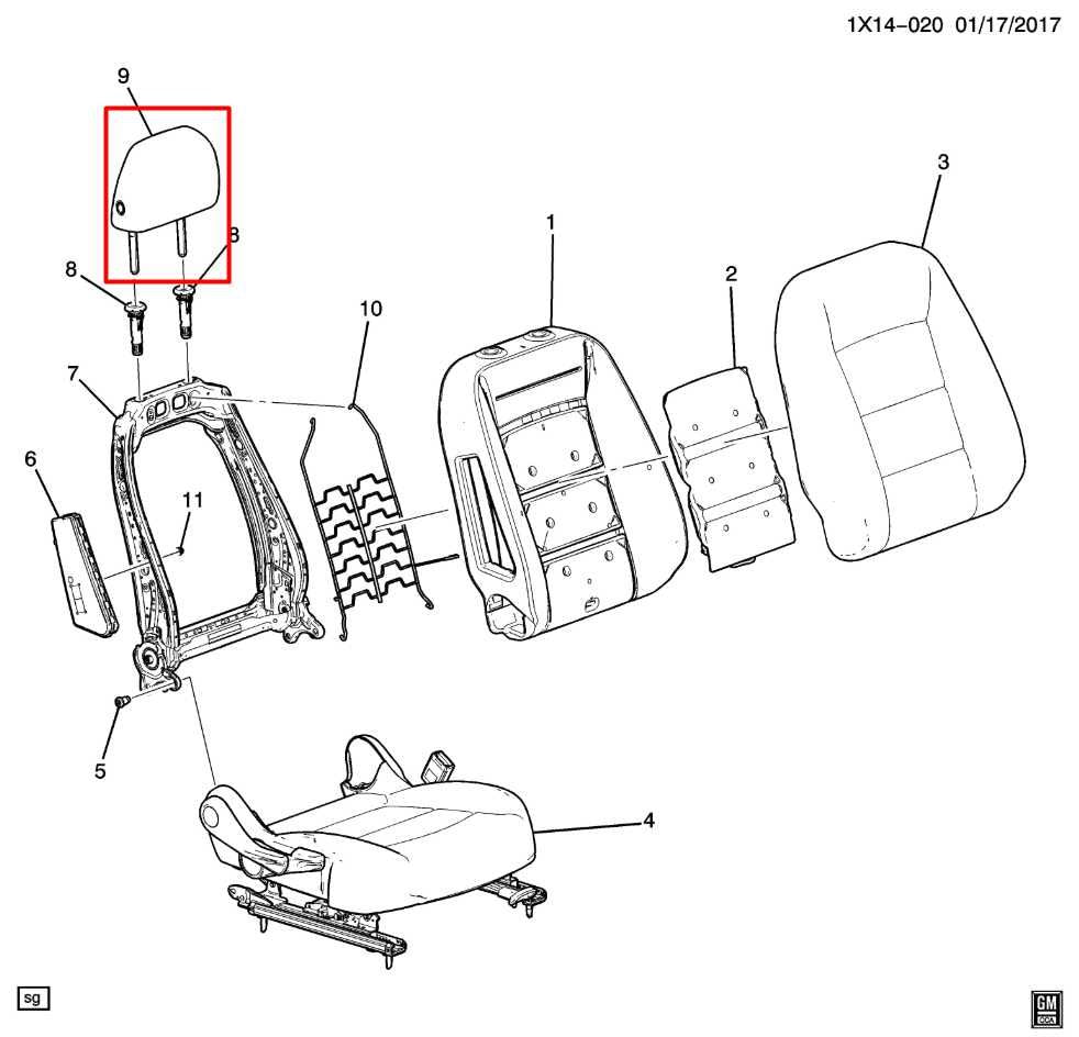 2018-20 Chevrolet Equinox LT Front Rear 2nd Row RH and LH Side Seat Headrest Set - Alshned Auto Parts