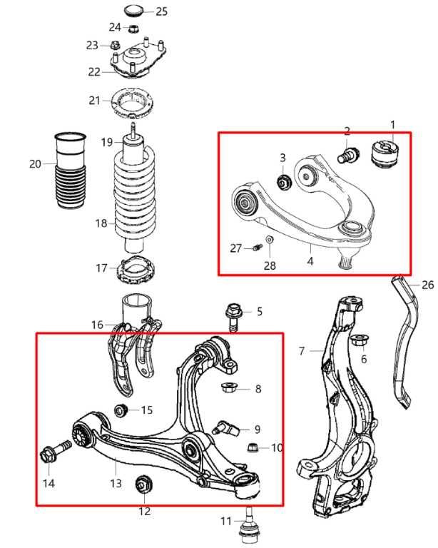 2011-2015 Dodge Durango SXT AWD Front Right Side Lower and Upper Control Arm Set1