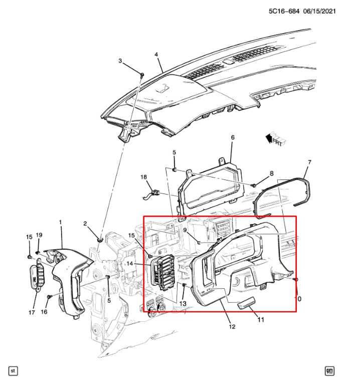 2022-24 Chevrolet Silverado LT-L Dash Speedometer Cluster Bezel Trim w/ Air Vent - Alshned Auto Parts