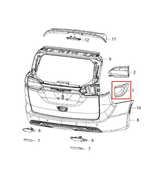 2017-2020 Chrysler Pacifica Limited Rear Right Passenger Side Tail Light Lamp - Alshned Auto Parts