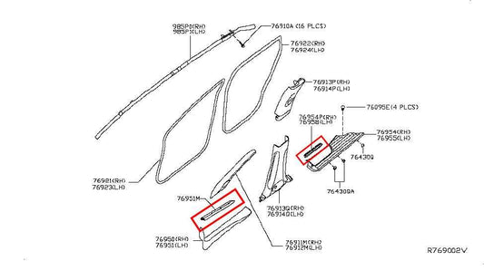 17-20 Infiniti QX60 Pure FR and RR RH and LH Door Sill Scuff Kick Plate Set of 4 - Alshned Auto Parts