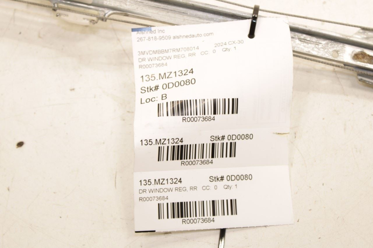 2020-25 Mazda CX-30 2.5 S Rear Right Door Window Regulator w/ Motor DGH9-72-590 - Alshned Auto Parts