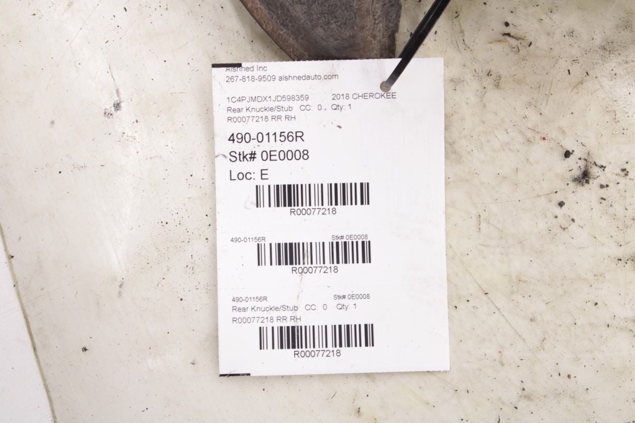 2014-2018 Jeep Cherokee Limited Rear Right Passenger Side Spindle Knuckle Hub - Alshned Auto Parts