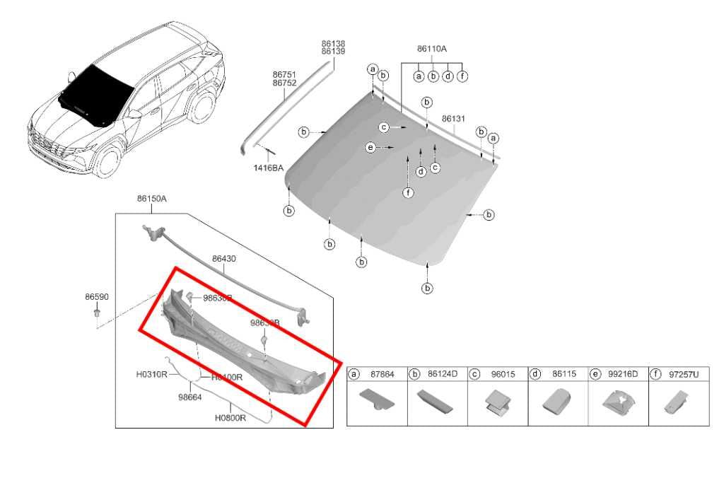 2022-2025 Hyundai Tucson SEL Front Windshield Cowl Vent Cover Panel 86151-CW000 - Alshned Auto Parts