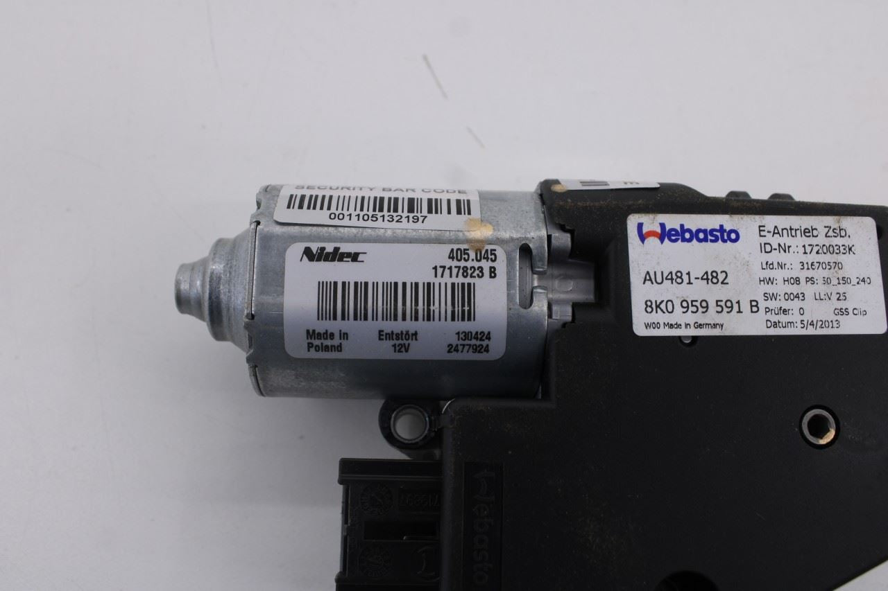 10-16 Audi S4 Premium Plus Roof Power Sliding Glass Sunroof Motor 8K0-959-591-B2