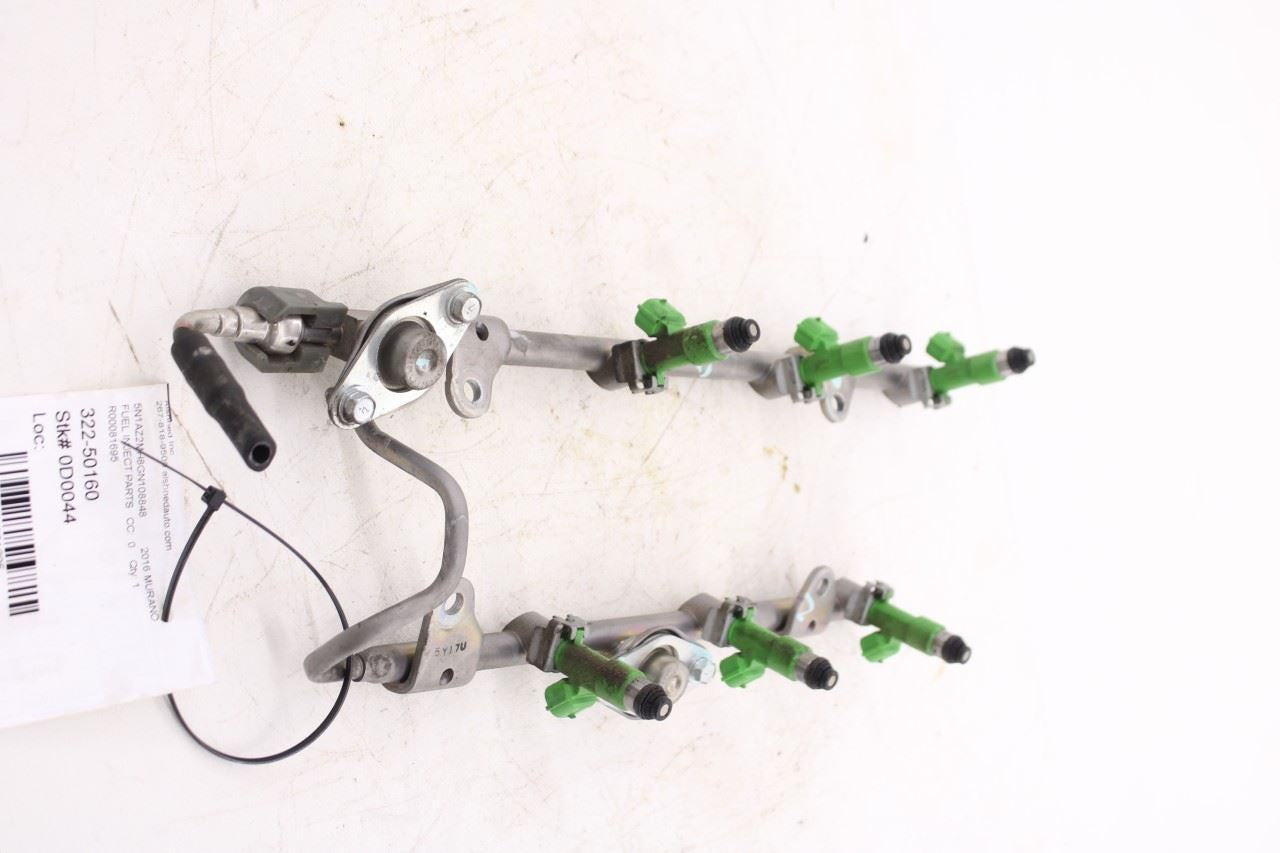 09-20 Nissan Murano Platinum 3.5L Fuel Rail w/ Injectors 17521-JA10D 16600-JA10A10
