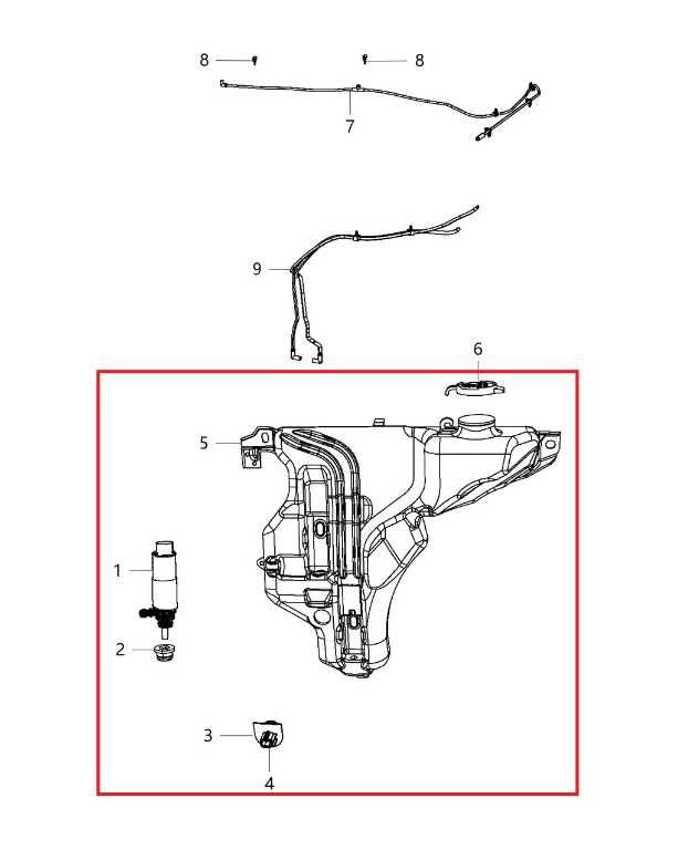 11-20 Dodge Durango SXT 3.6L Front Windshield Wiper Washer Reservoir 55079365AE1