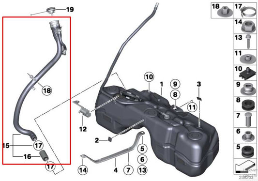 2011-2017 BMW X3 xDrive28i 2L Fuel Filler Neck Hose Tube Pipe 16117216529 OEM - Alshned Auto Parts