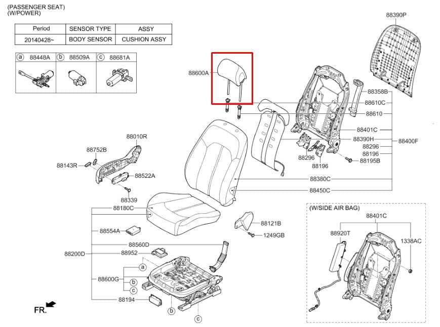 2015-2017 Hyundai Sonata Front Passenger Right or Driver Left Side Seat Headrest1