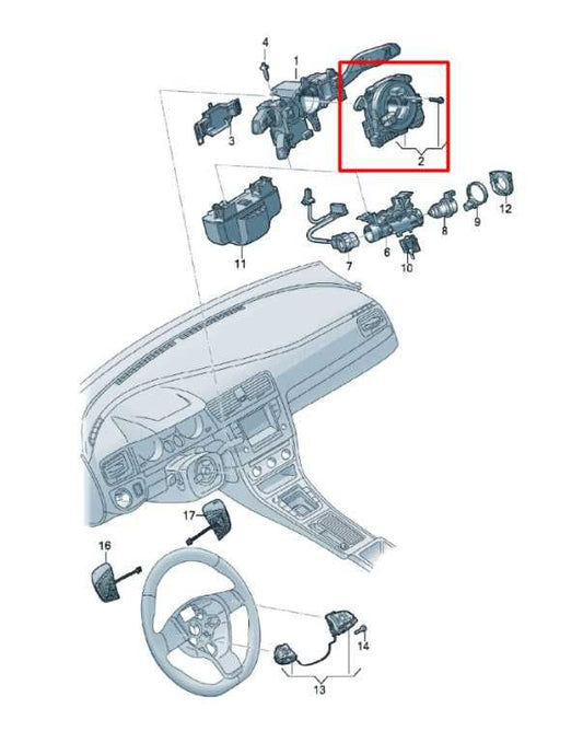 2018 Volkswagen Atlas S 3.6L AWD Steering Wheel Clock Spring 5Q0-953-549-E OEM - Alshned Auto Parts