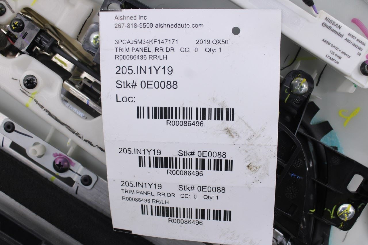 2019-2024 Infiniti QX50 ESSENTIAL Rear Left Side Door Trim Panel 829A15NF3A OEM - Alshned Auto Parts
