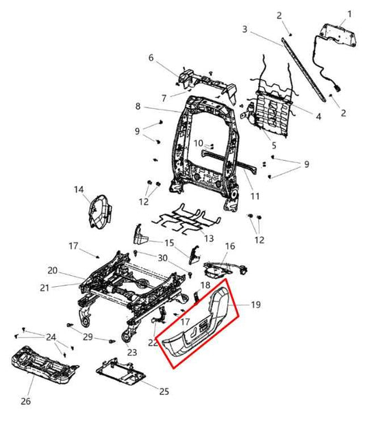 2013-18 Ram 2500 Tradesman Crew Cab Front Left Side Seat Outer Trim Cover Panel - Alshned Auto Parts