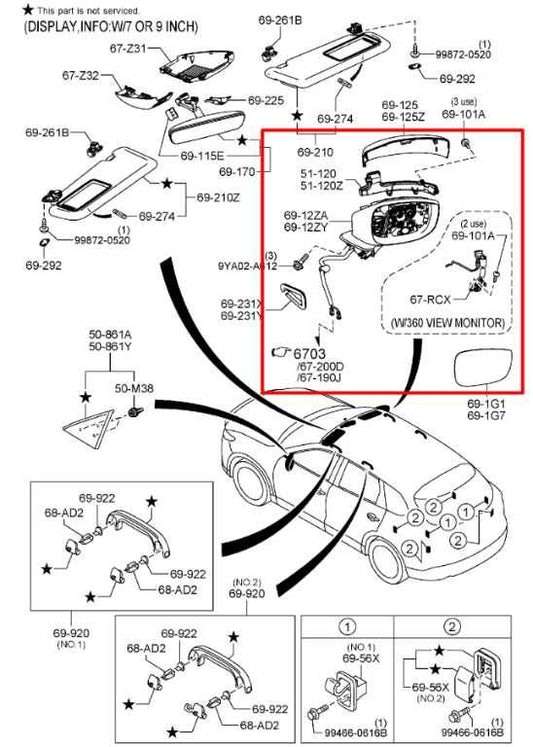 21-23 Mazda CX-9 Grand Touring 2.5L AWD Driver Left Side Rear View Mirror *ReaD* - Alshned Auto Parts