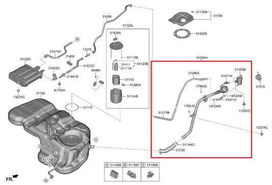 21-25 Kia Sorento X-Line SX Prestige 2.5L Fuel Filler Neck Hose Tube 31030-R5500 - Alshned Auto Parts