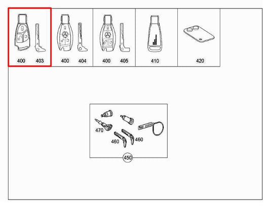 2003-09 Mercedes-Benz CLK350 Electronic Ignition Lock Cylinder Switch w/ Key Fob - Alshned Auto Parts