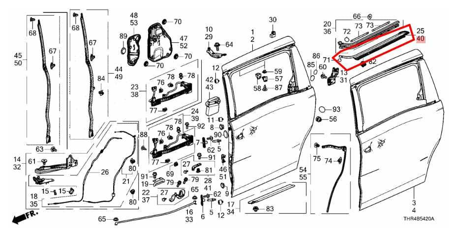 18-26 Honda Odyssey Touring Rear Left Slide Door Central Rail Cover Trim *ReaD* - Alshned Auto Parts