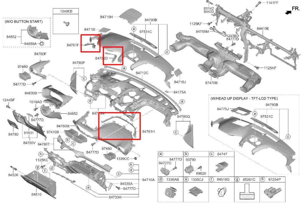 21-23 Hyundai Santa Fe SEL Dash RH LH Side Center Outer Molding Trim Panel Set1