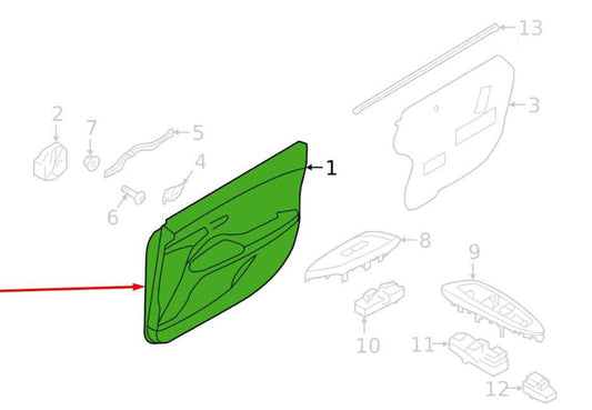 2019-21 Hyundai Veloster Front Right Passenger Side Door Trim Panel 82725-J3000 - Alshned Auto Parts
