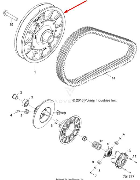2017-2020 Polaris RZR XP 1000 Secondary Drive Clutch 6120399 OEM1