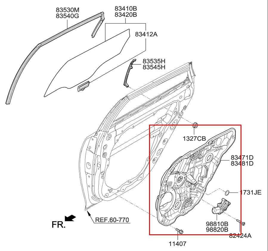 2016-20 KIA Optima EX Rear Left Side Door Window Regulator w/ Carrier and Motor - Alshned Auto Parts