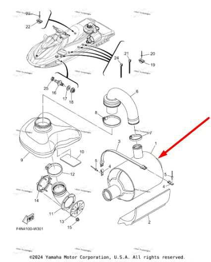 2021-26 Yamaha VX Deluxe 1.0L Exhaust Muffler Water Lock Box F4N-U7550-00-00 OEM1