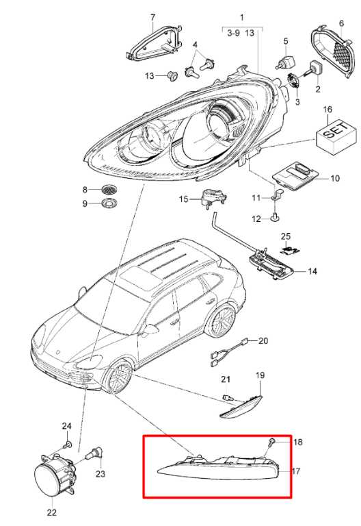 2011-14 Porsche Cayenne Platinum Front Left Side LED Turn Light Daytime Run Lamp - Alshned Auto Parts