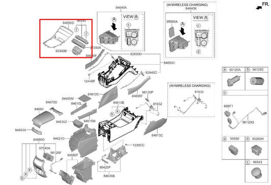 21-23 Hyundai Santa Fe SEL Console Multi Combination Control Switch Bezel Trim - Alshned Auto Parts