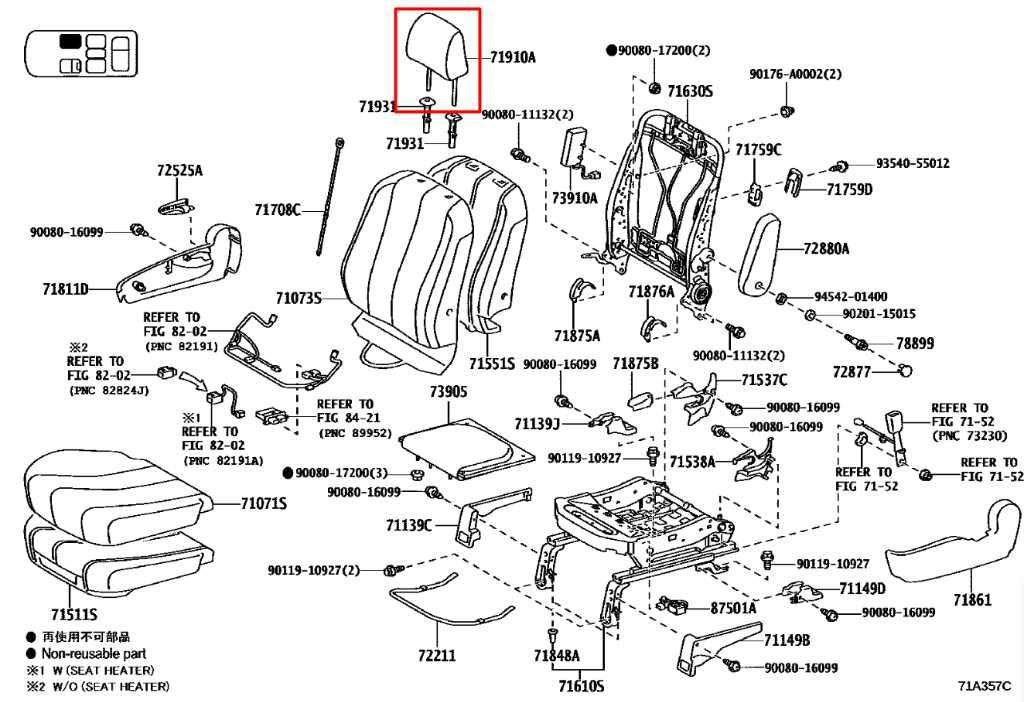 2015-20 Toyota Sienna LE 3.5L FWD Front Passenger Right Side Seat Headrest Cloth - Alshned Auto Parts