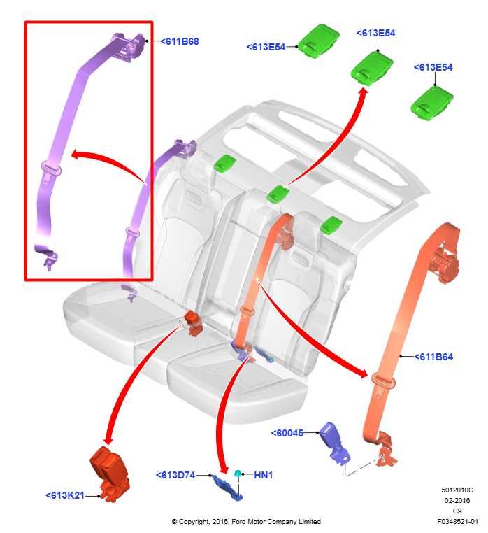 17-20 Lincoln MKZ Reserve Rear Passenger Right Side 2nd Row Seat Belt Retractor - Alshned Auto Parts