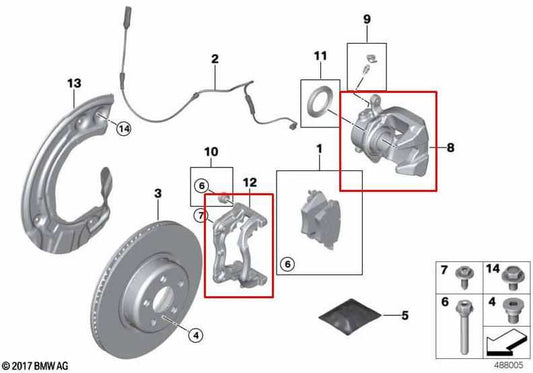 2024 BMW 430i Gran Coupe xDrive Front Left Side Brake Disc Caliper 34106872799 - Alshned Auto Parts