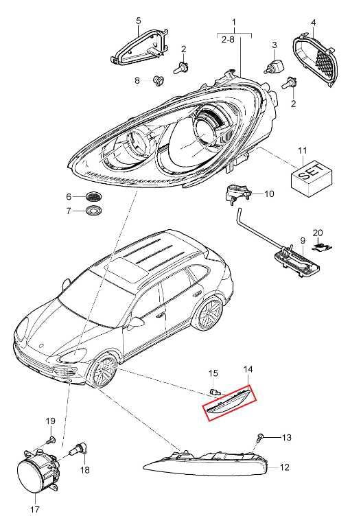 2011-2014 Porsche Cayenne S Front Right and Left Side Marker Light 958631071001