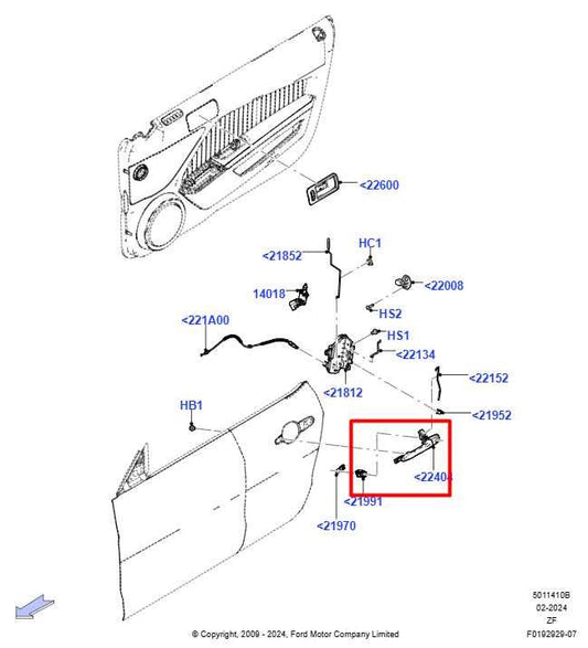 2005-14 Ford Mustang Premium Conv V6 Front Driver Left Side Door Exterior Handle - Alshned Auto Parts
