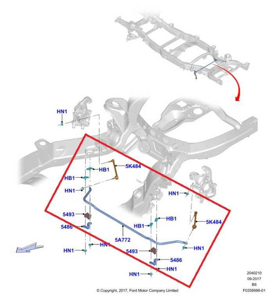 2018-2024 Ford Expedition Max XLT 4x4 Rear Stabilizer Sway Bar JL1Z-5A772-A OEM - Alshned Auto Parts