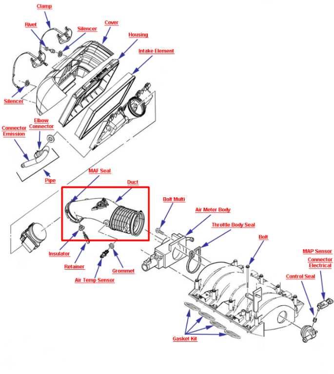 1997-2000 Chevrolet Corvette 5.7L Air Intake Cleaner Inlet Duct Tube w/ Sensor - Alshned Auto Parts