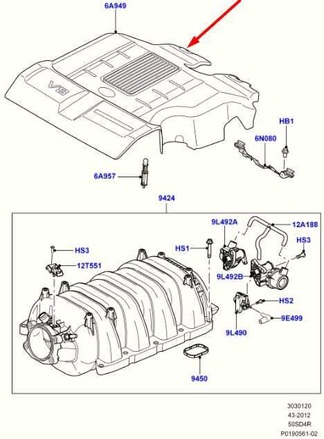10-12 Land Rover Range Rover HSE 5.0L Engine Appearance Motor Cover LR010875 OEM1