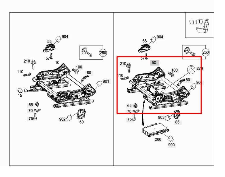 10-13 Mercedes-Benz E350 Luxury Front RH Side Seat Lower Adjustment Track Frame1