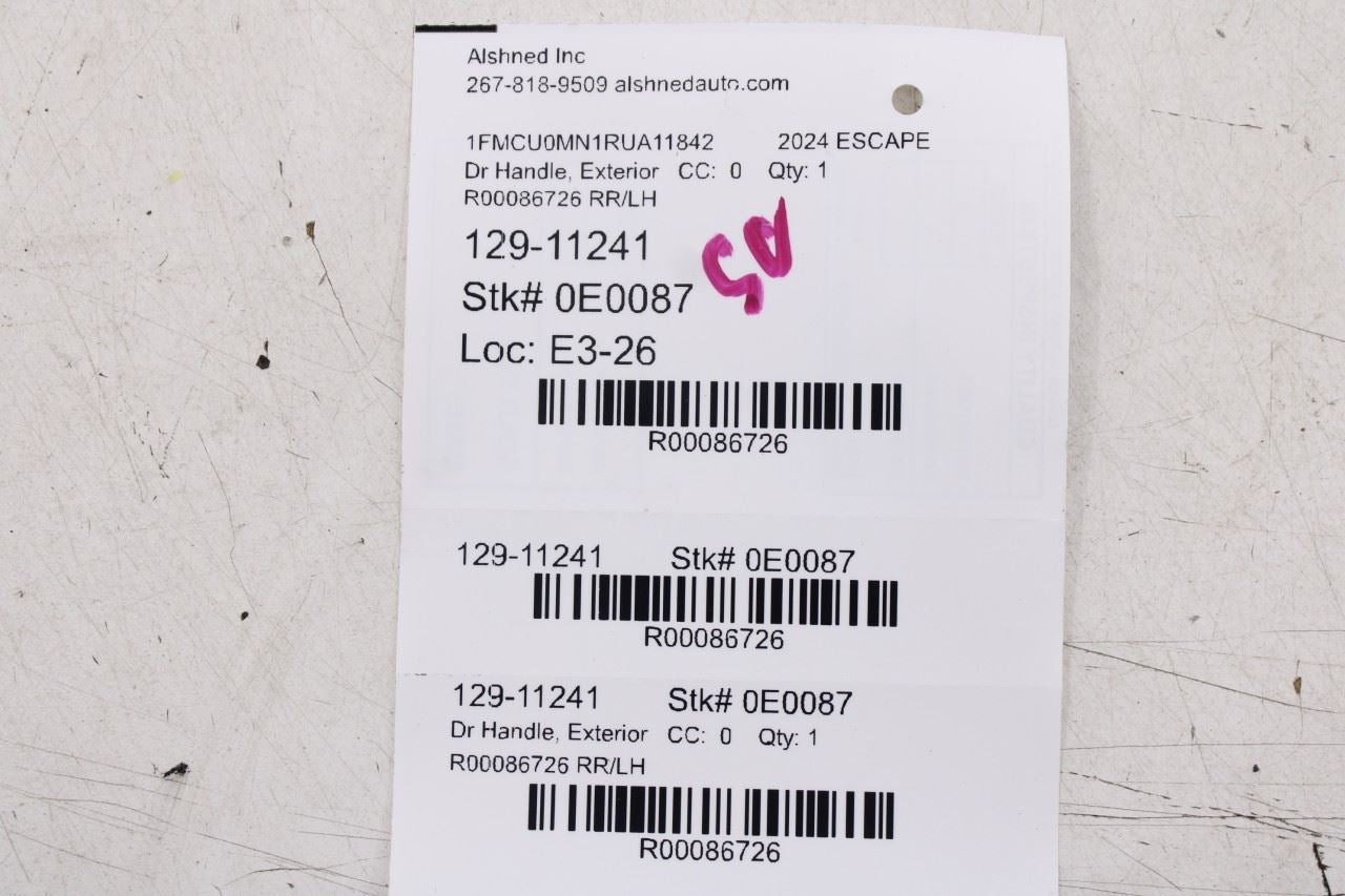 2020-26 Ford Escape ST-Line 1.5L FWD Rear Driver Left Side Door Exterior Handle - Alshned Auto Parts