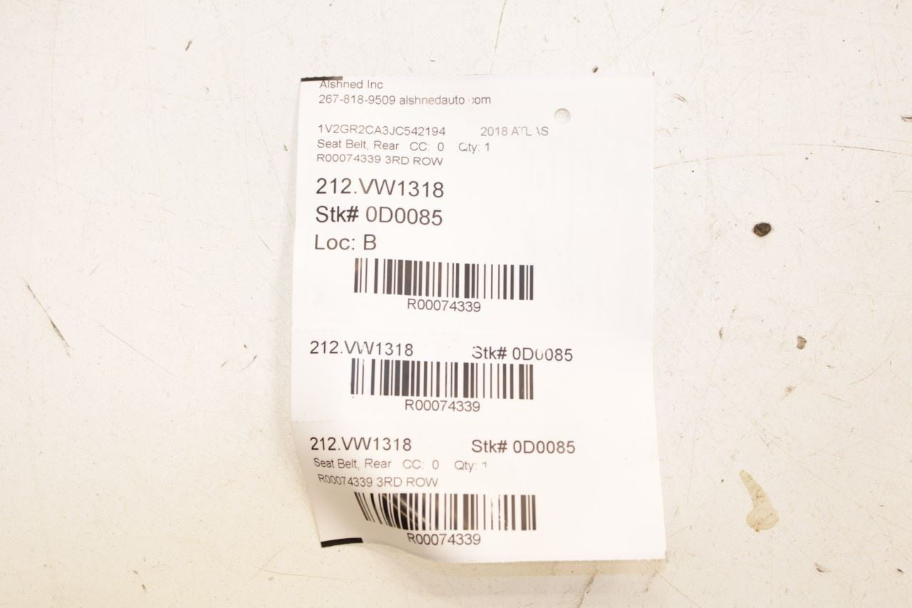 2018-23 Volkswagen Atlas S Rear Right and Left Side 3rd Row Seat Belt Buckle Set - Alshned Auto Parts