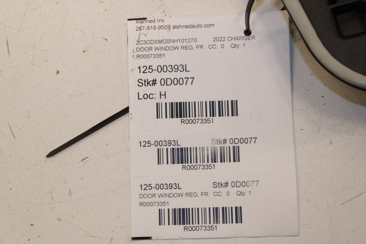 2011-2023 Dodge Charger GT AWD Front Left Door Window Regulator w/ Carrier Plate - Alshned Auto Parts