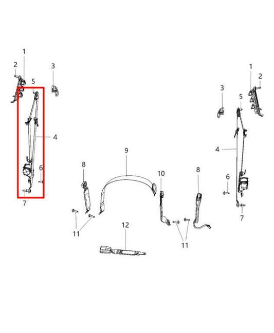2013-17 Ram 1500 Laramie Crew Cab Front Passenger Right Side Seat Belt Retractor - Alshned Auto Parts