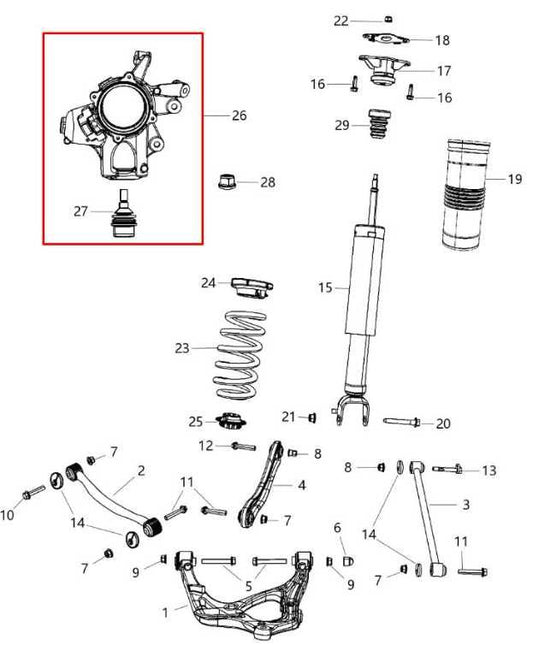 2011-2015 Dodge Durango SXT Rear Left Driver Side Spindle Knuckle Hub 4877103AD - Alshned Auto Parts