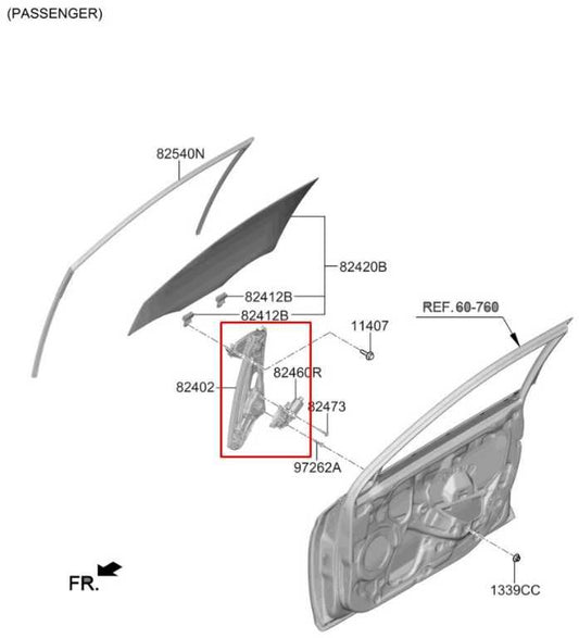 19-21 Hyundai Veloster Front Right Passenger Side Door Window Regulator w/ Motor - Alshned Auto Parts