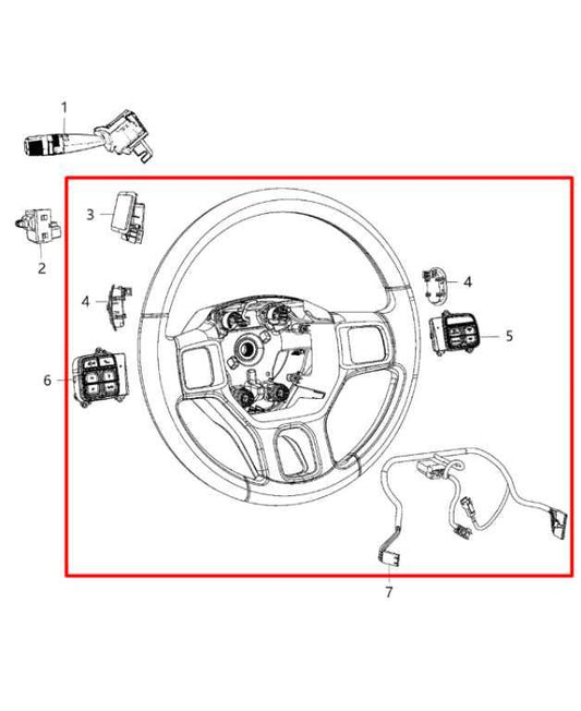 2013-20 Ram 1500 Laramie Crew Cab 5.7L Steering Wheel Leather w/ Control Buttons - Alshned Auto Parts