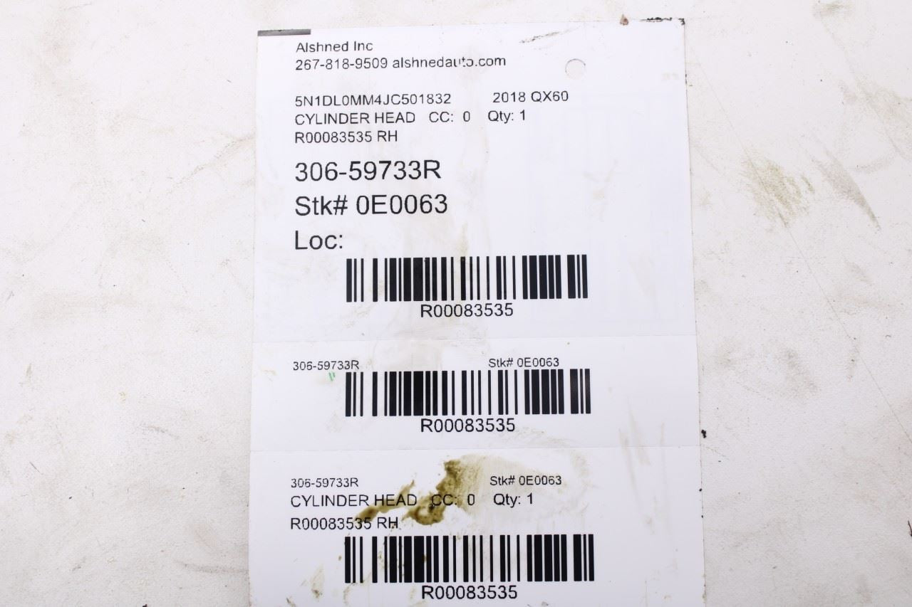 2017-24 Infiniti QX60 3.5L 6 cylinder Right Side DOHC Engine Cylinder Head Assy20