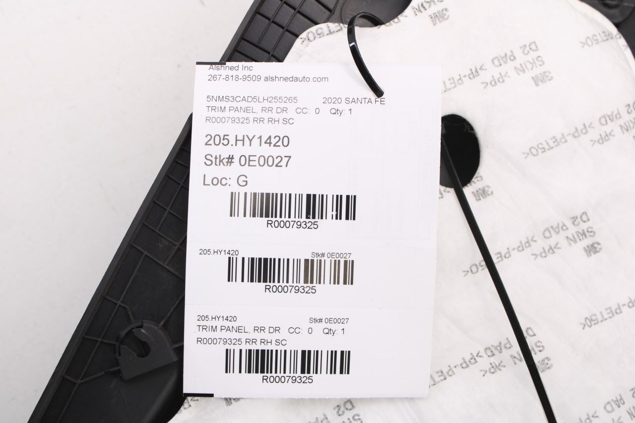 2019-20 Hyundai Santa Fe SEL Rear Right Side Door Trim Panel 83308-S2350-NNB OEM - Alshned Auto Parts