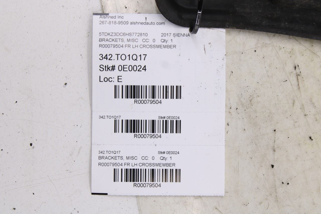 2014-20 Toyota Sienna LE 3.5L FWD Front Driver Left Side Subframe Brace Bracket - Alshned Auto Parts