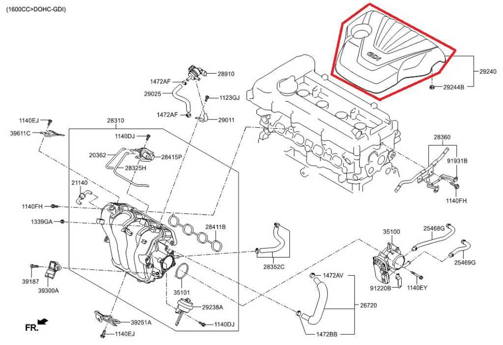 2011-2017 Hyundai Veloster Turbo 1.6L Engine Appearance Motor Cover 29240-2B700 - Alshned Auto Parts