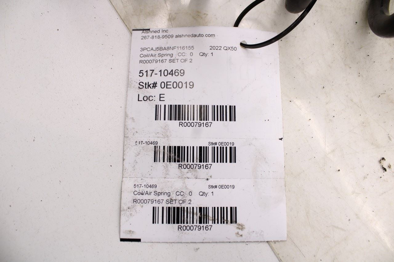 2021-2025 Infiniti QX50 LUXE Rear Right and Left Side Suspension Coil Spring Set - Alshned Auto Parts